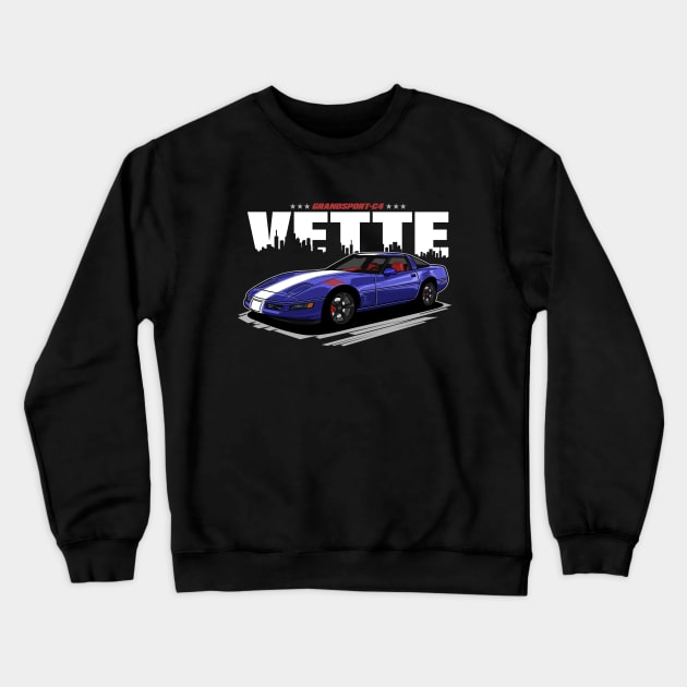 Corvette C4 Grand Sport Crewneck Sweatshirt by WINdesign